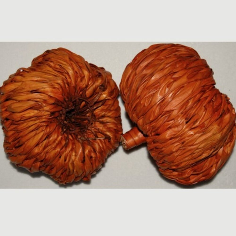 NWT Pier 1, Set of 2, 10" Dia., Halloween Bamboo Pumpkins - Picture 3 of 9